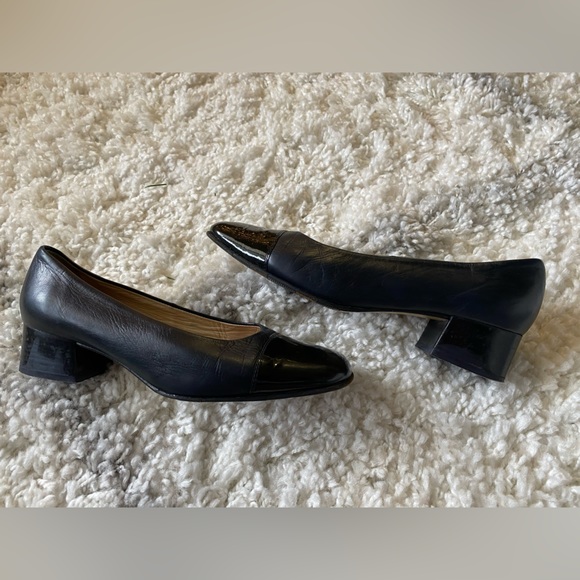 Peter Kaiser womens black dress shoes size 7.5 with low block heels - Picture 8 of 8